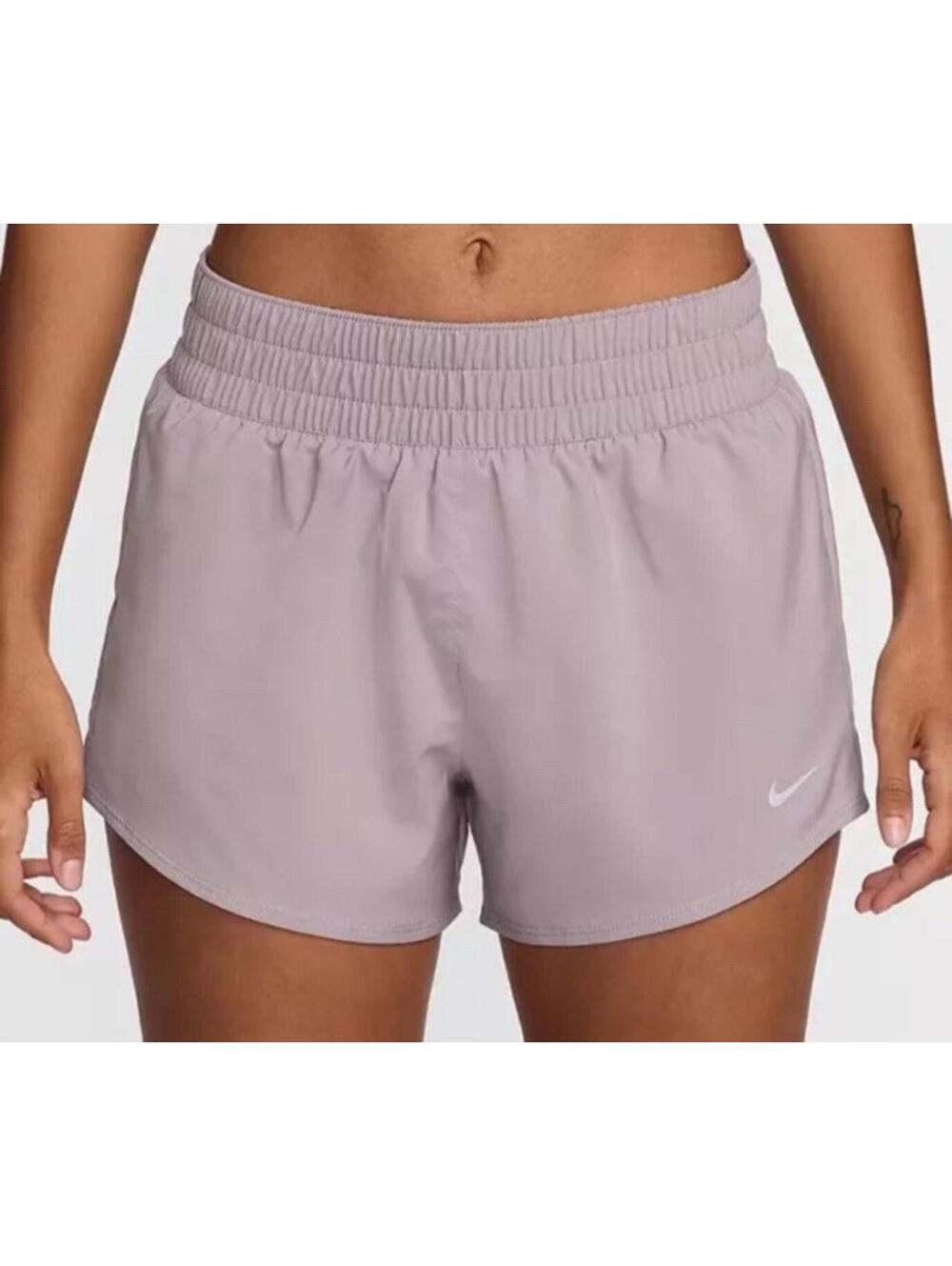 $40 Nike DX6010 019 Women’s Dri-FIT Mid Rise 3” Brief Lined Shorts Violet Sz Sm